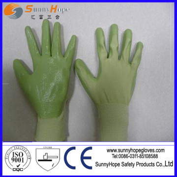 nylon lined nitrile coated safety gloves